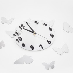 Laikrodis - Akrilo Stiklo Sieninis Laikrodis Su Drugeliais