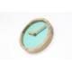 Laikrodis - Medinis Apvalus Laikrodis (Mint Green Dirbtinė Oda)