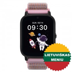 Išmanusis laikrodis su lietuvišku meniu Garett Kids Tech 4G Pink velcro