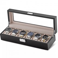 Watch storage box Black wood / Velour 6