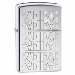 Žiebtuvėlis ZIPPO 28624 "Playboy Logo-Triangles" High Polish Chrome