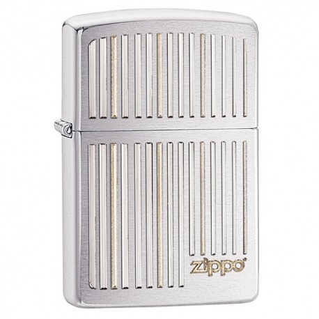 Žiebtuvėlis ZIPPO 28646 Engraved Vertical Lines Brushed Chrome