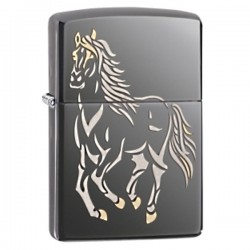 Lighter  ZIPPO 28645 Running Horse Black Ice Windproof Pocket