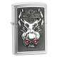 Žiebtuvėlis ZIPPO 28267 Harley Davidson Skull with Red Crystals Design Brushed Chrome 