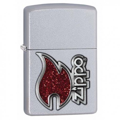 Lighter ZIPPO 28847 Red Flame Satin Chrome - Zippo 