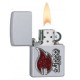 Lighter ZIPPO 28847 Red Flame Satin Chrome - Zippo 