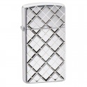 Зажигалка ZIPPO 28581 Slim Armor Argyle Windproof Pocket Lighter - High Polished Chrome 