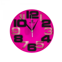 Clock PERFECT WL689A PINK/BLACK 